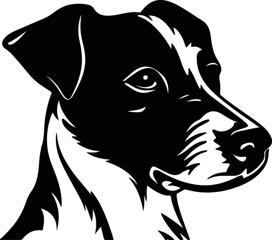 sweet Black silhouette of Jack Russell terrier head vector