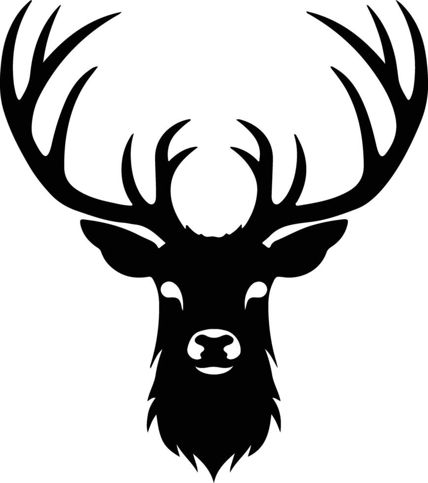 endearing Black silhouette of reindeer head vector