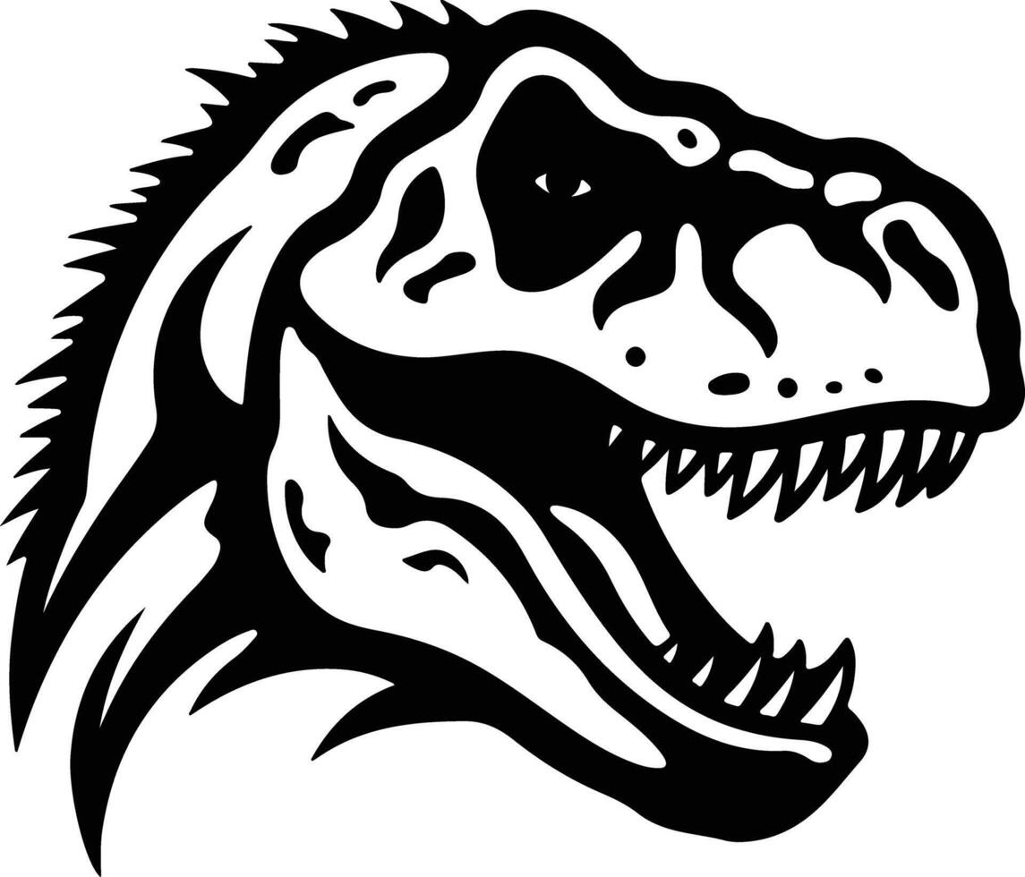 lovely Black silhouette of dinosaur head vector