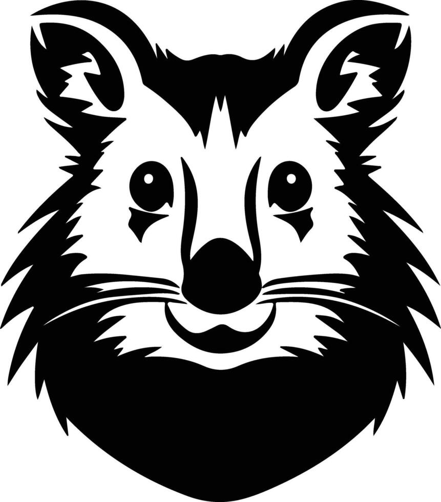 winsome Black silhouette of quokka head vector