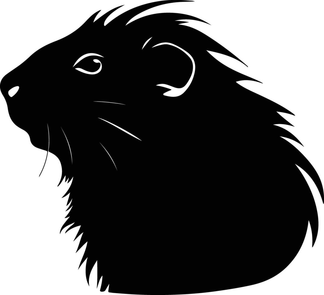charming Black silhouette of lemming head vector