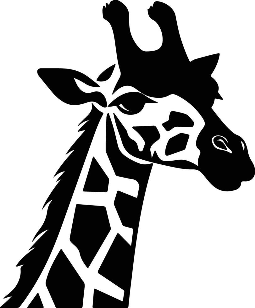 angelic Black silhouette of giraffe head vector
