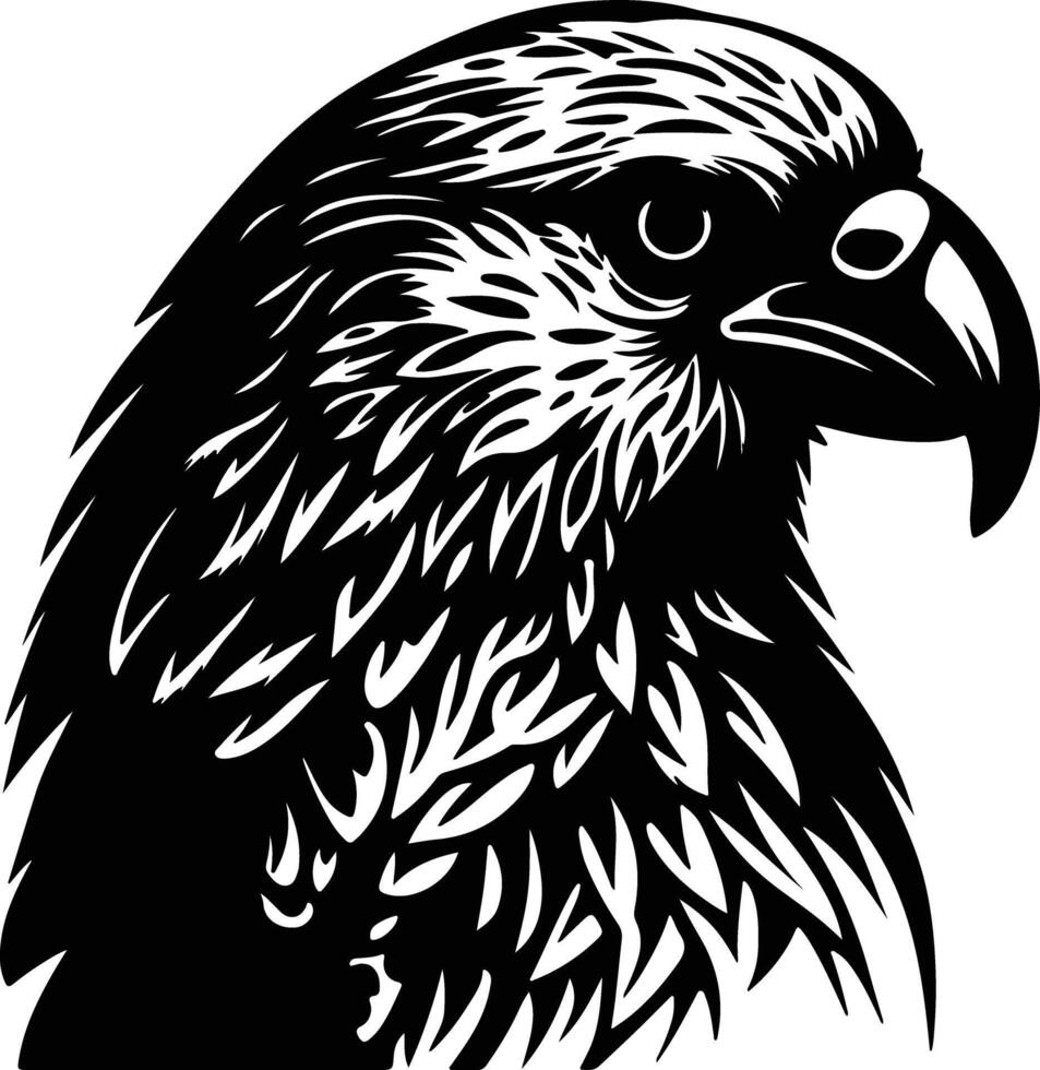 Black silhouette of kakapo head vector