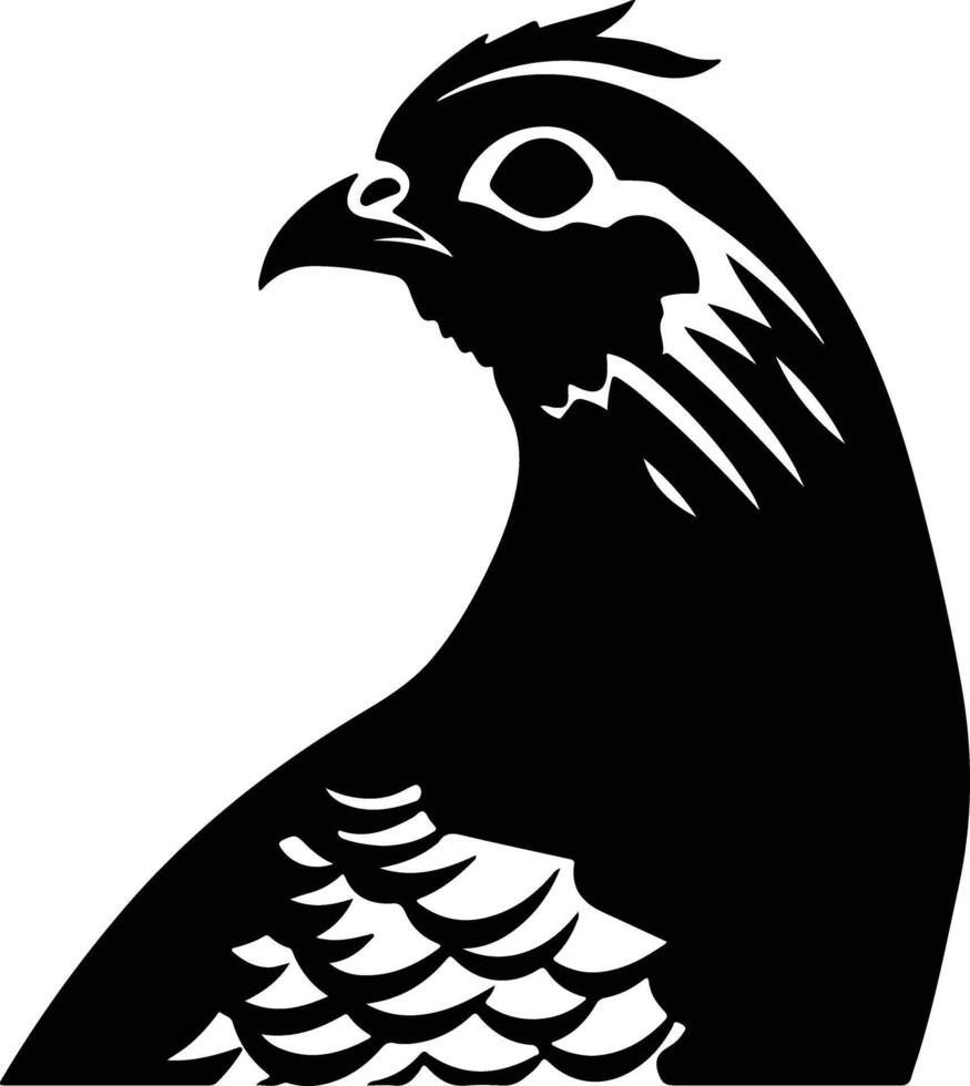 radiant Black silhouette of grouse head vector