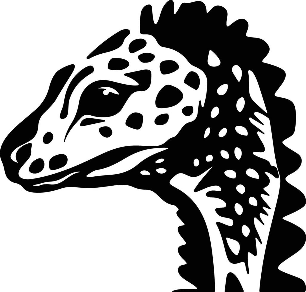 charming Black silhouette of gila monster head vector