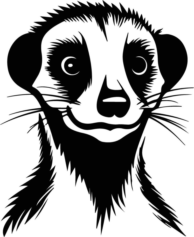 charming Black silhouette of meerkat head vector