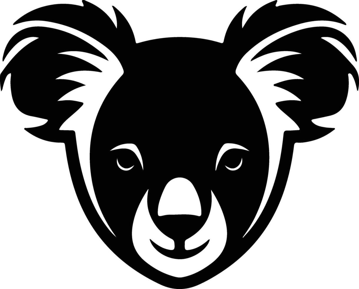 endearing Black silhouette of koala head vector