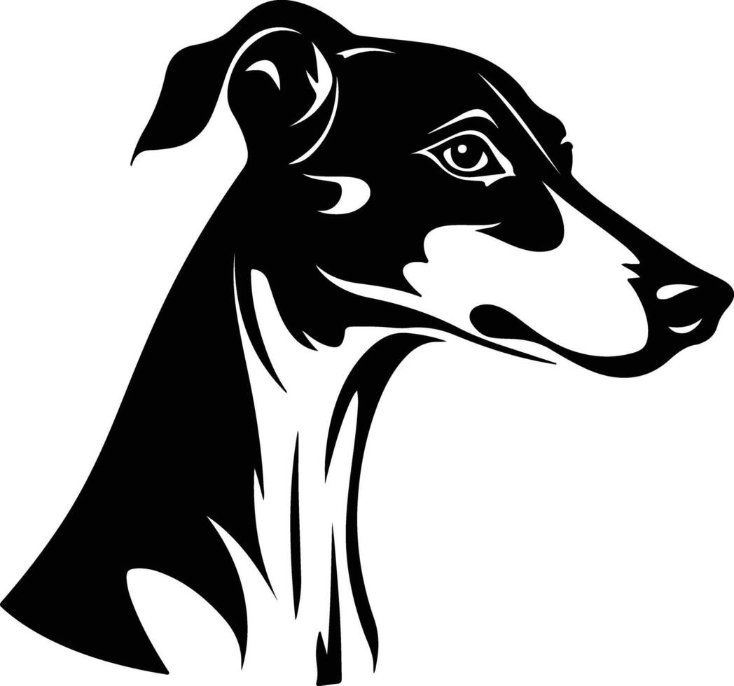 sweet Black silhouette of greyhound head vector