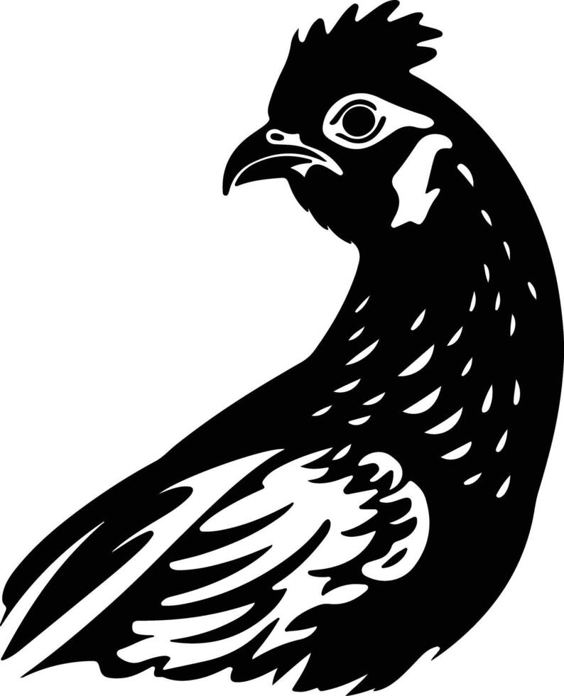 heartwarming Black silhouette of grouse head vector