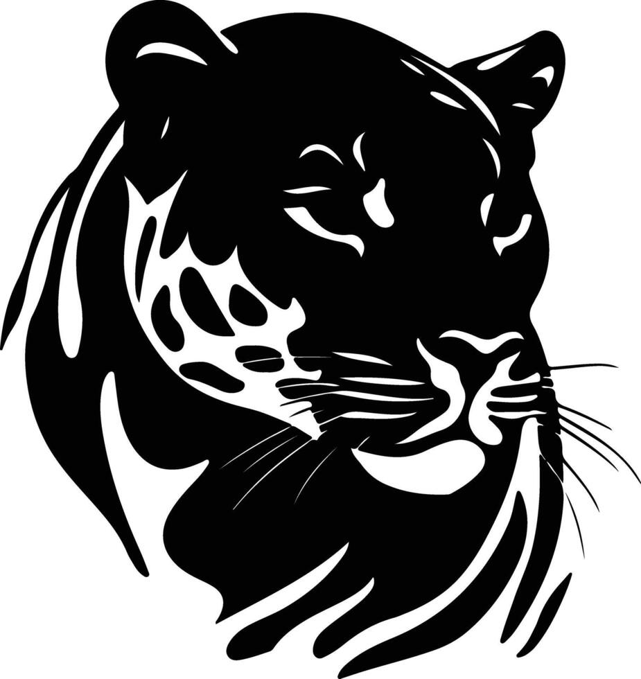 sweet Black silhouette of panther head vector