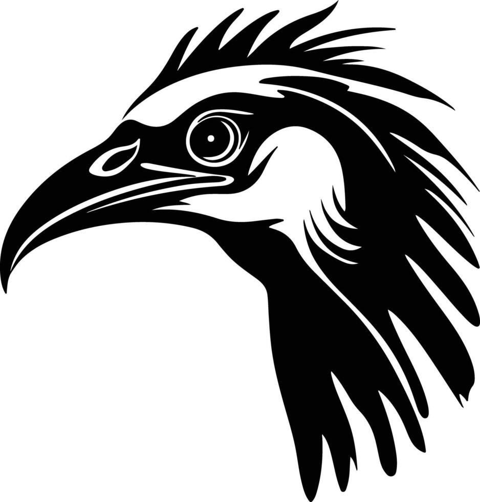 captivating Black silhouette of Dinornis head vector