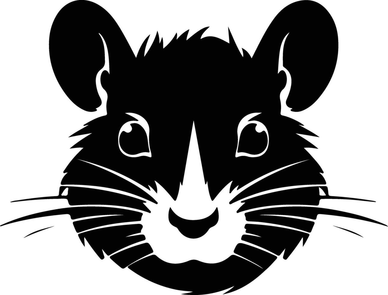 captivating Black silhouette of rodent head vector