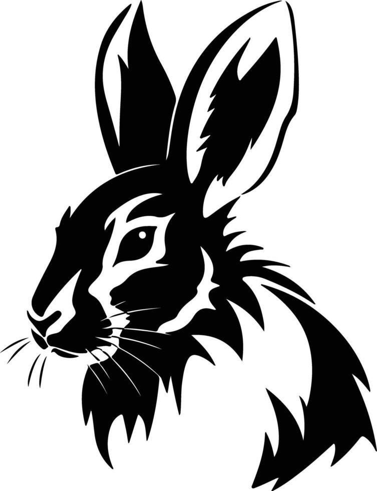 captivating Black silhouette of lagomorph head vector