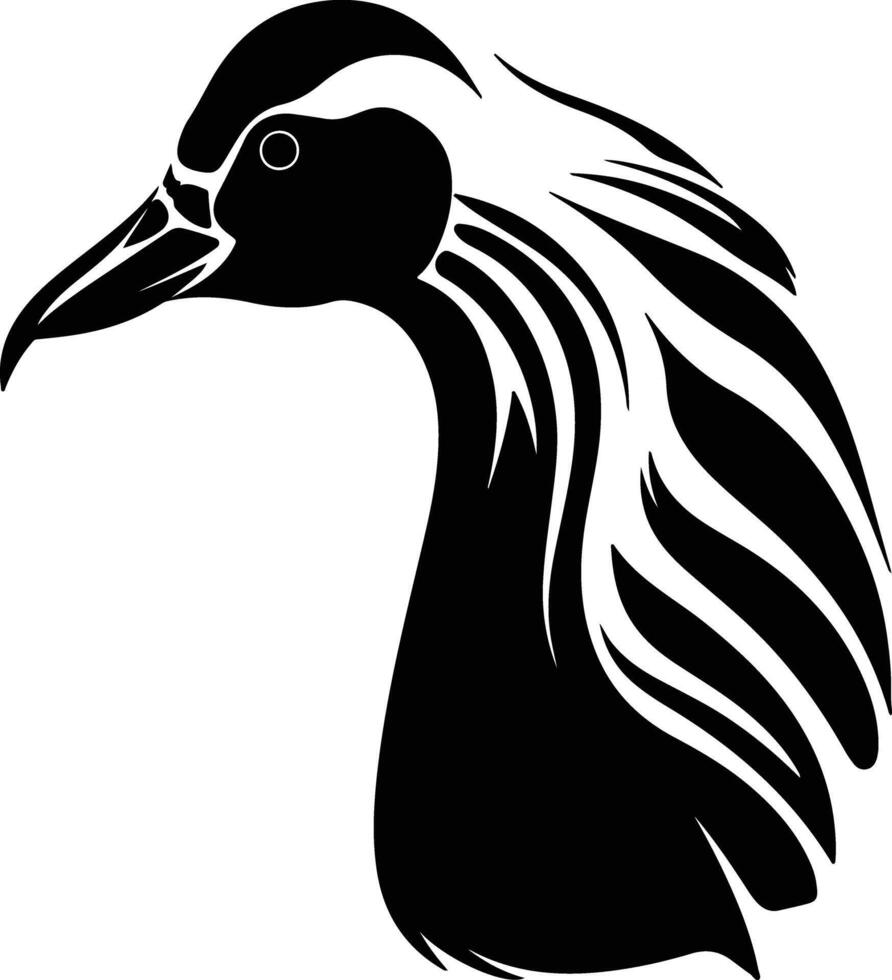sweet Black silhouette of nene head vector