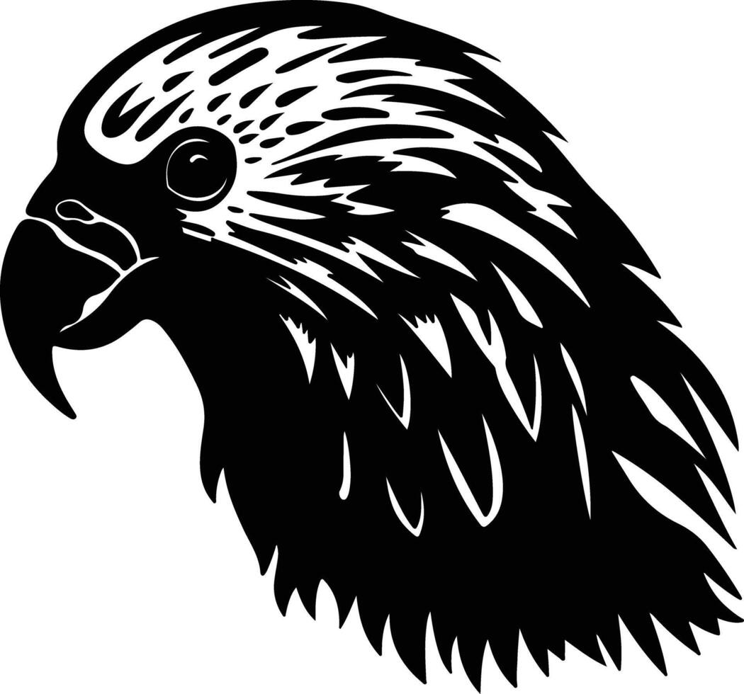 heavenly Black silhouette of kakapo head vector