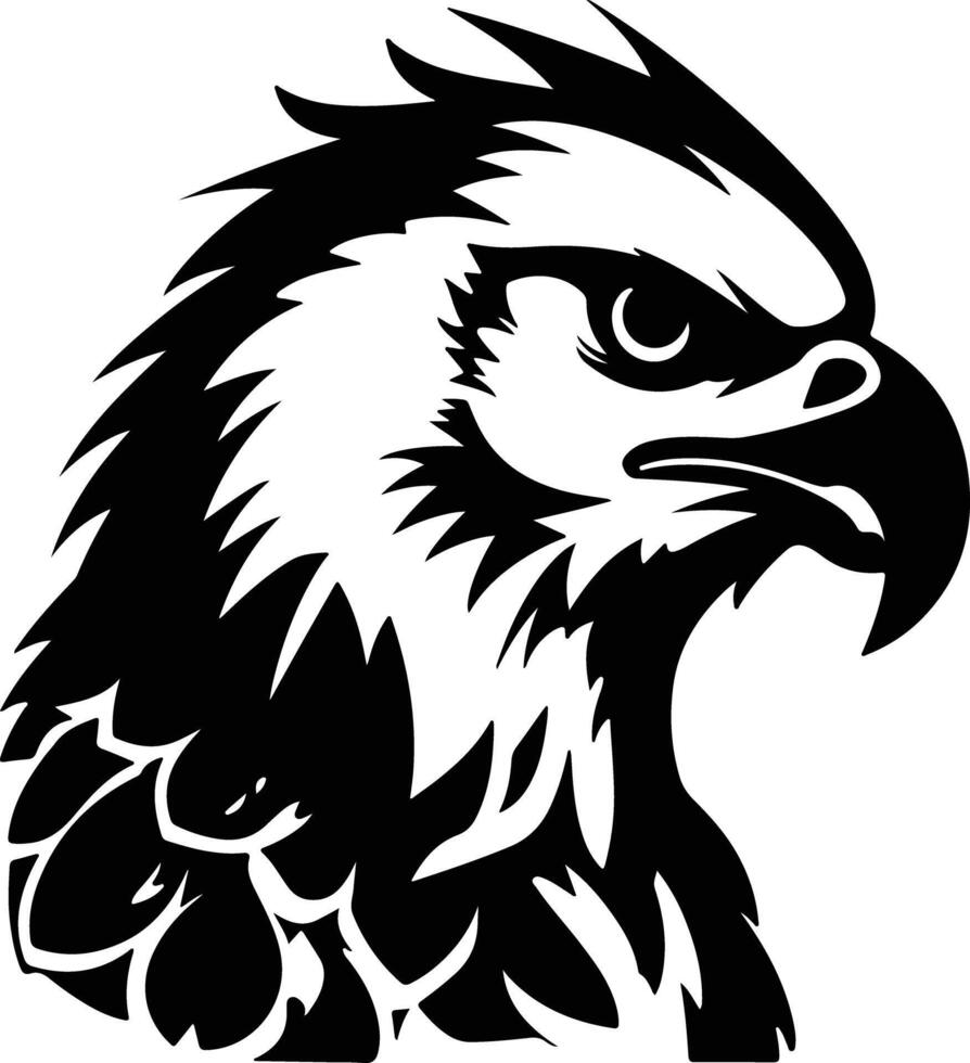 heavenly Black silhouette of harpy eagle head vector
