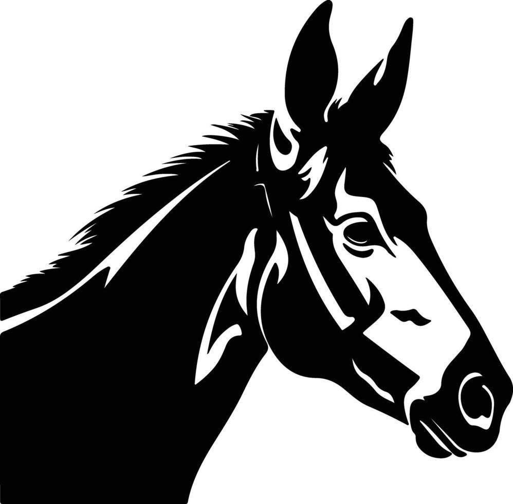heavenly Black silhouette of onager head vector