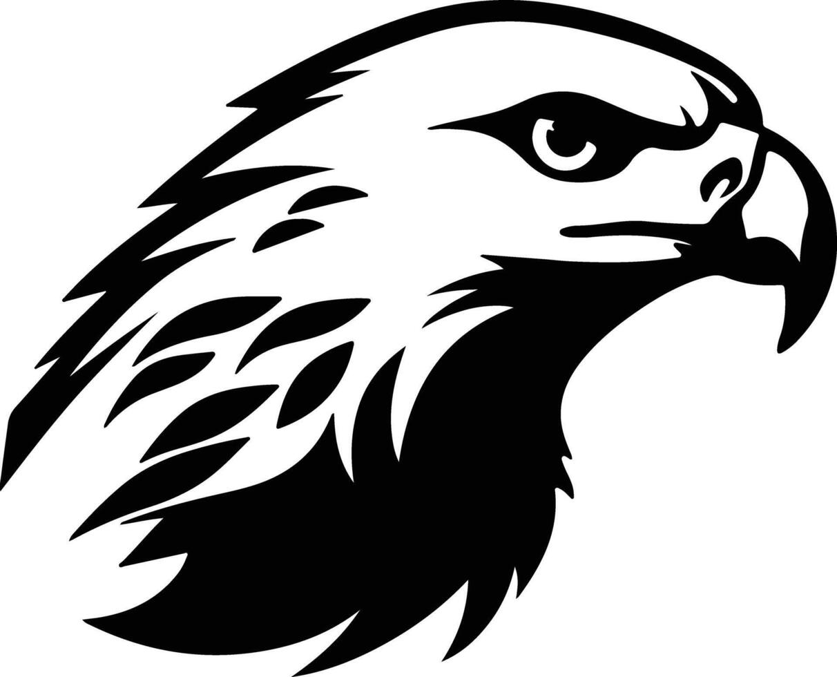 sweet Black silhouette of red-tailed hawk head vector