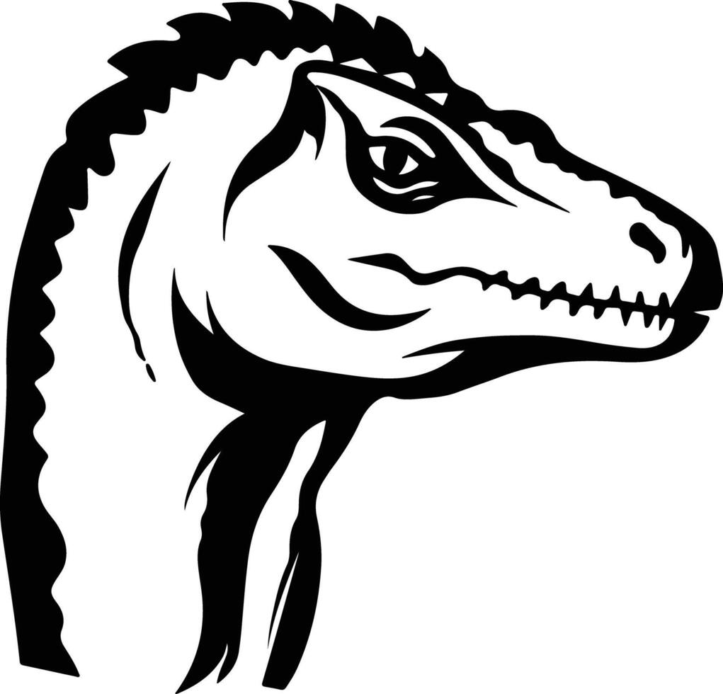 radiant Black silhouette of Iguanodon head vector