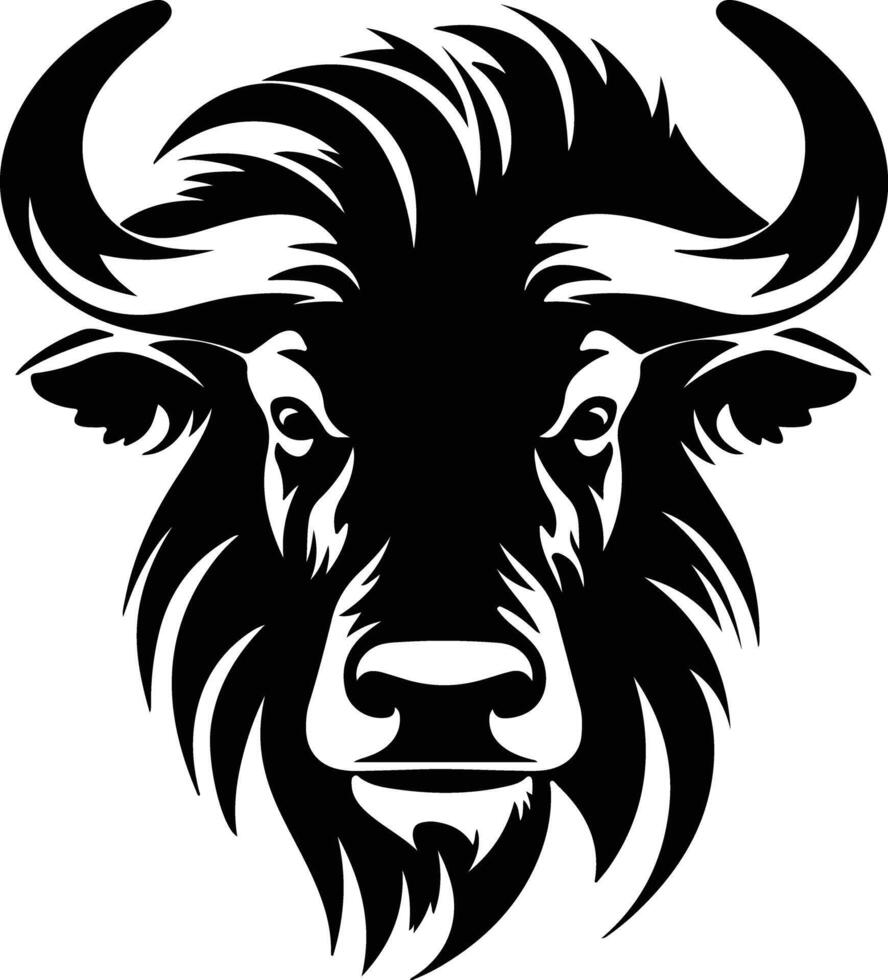 precious Black silhouette of gnu head vector