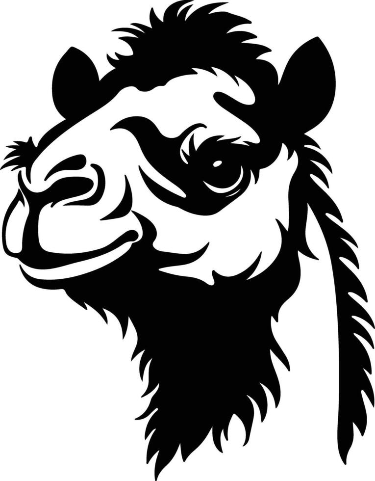 enchanting Black silhouette of camel head vector