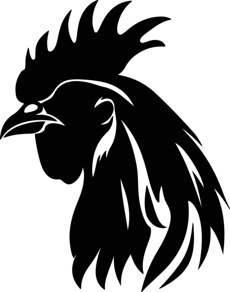 charming Black silhouette of Rhode Island red head vector
