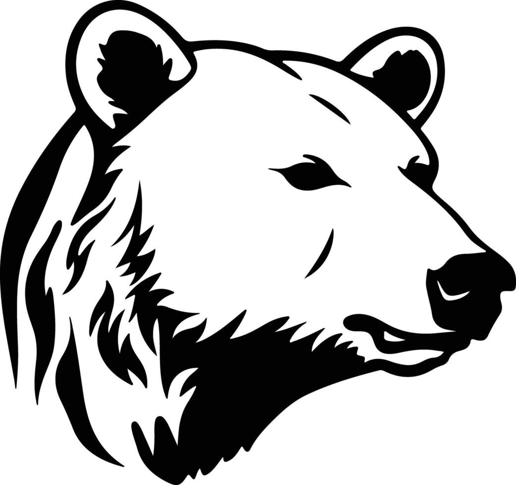 enchanting Black silhouette of polar bear head vector
