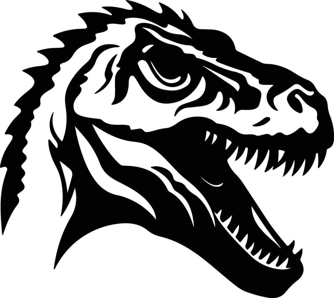graceful Black silhouette of Xiaosaurus head vector