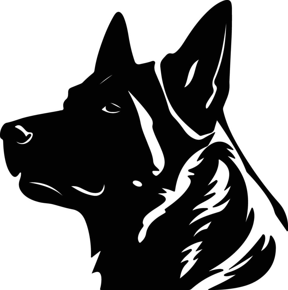 enchanting Black silhouette of working dog head vector