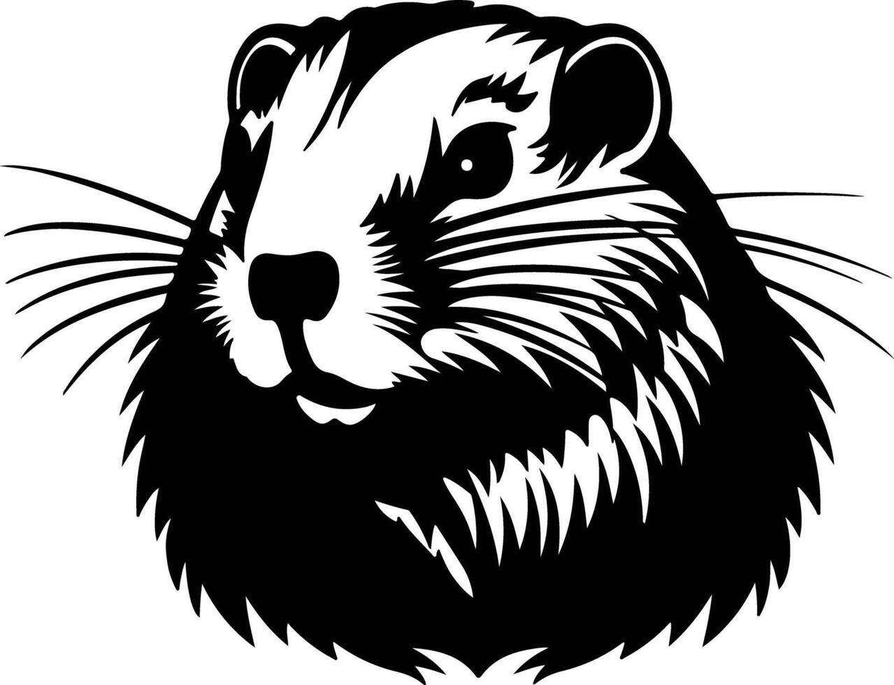adorable Black silhouette of woodchuck head vector