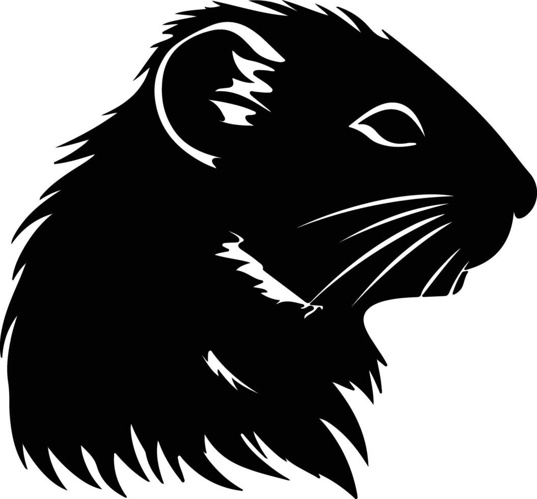 precious Black silhouette of lemming head vector
