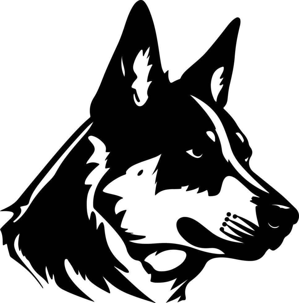 enchanting Black silhouette of dingo head vector