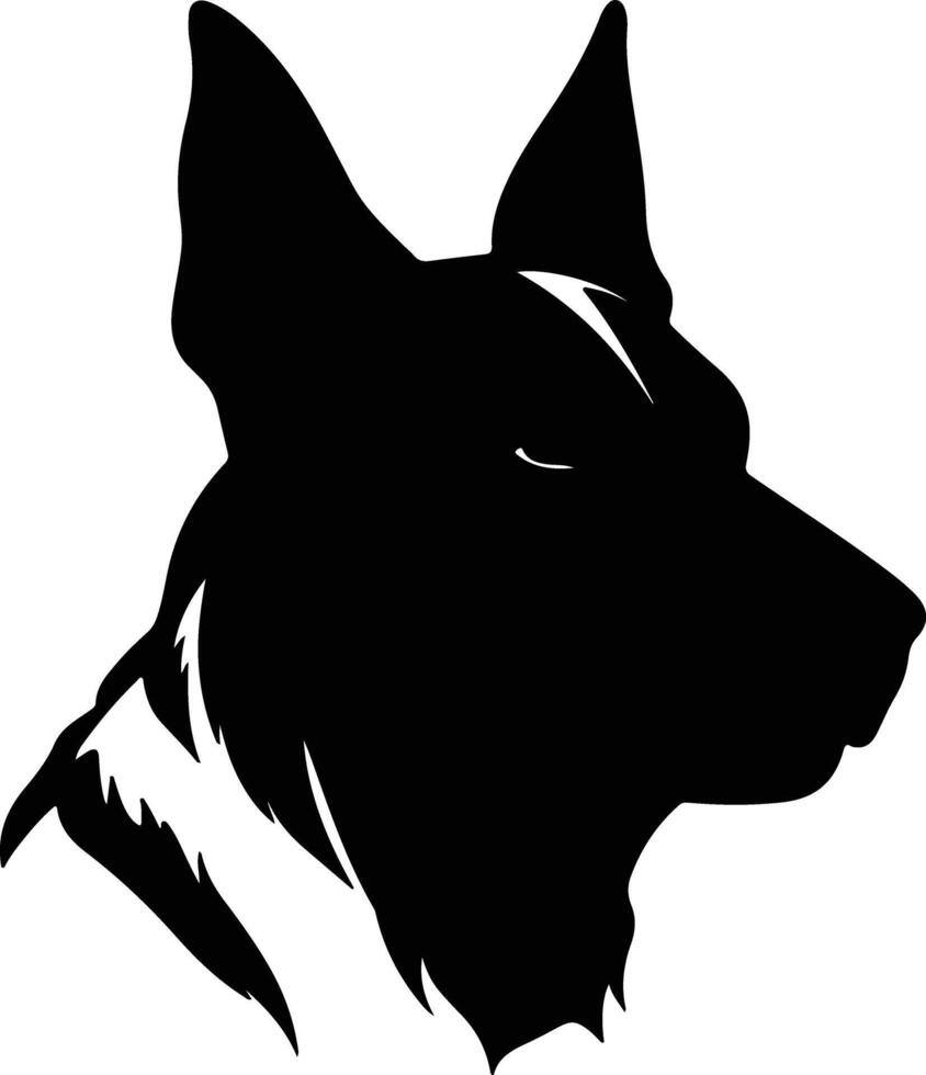 precious Black silhouette of working dog head vector
