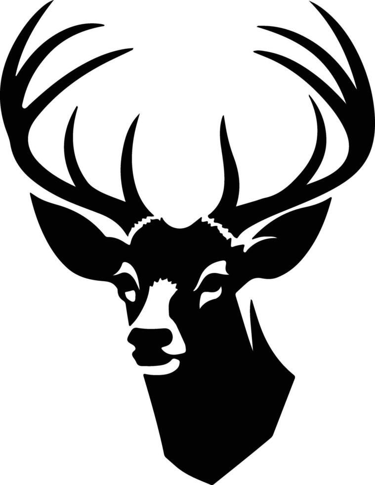 heavenly Black silhouette of white-tailed deer head vector