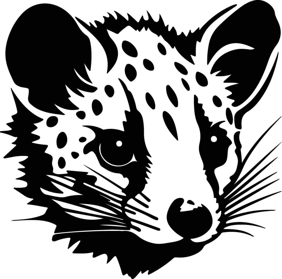 precious Black silhouette of eastern quoll head vector