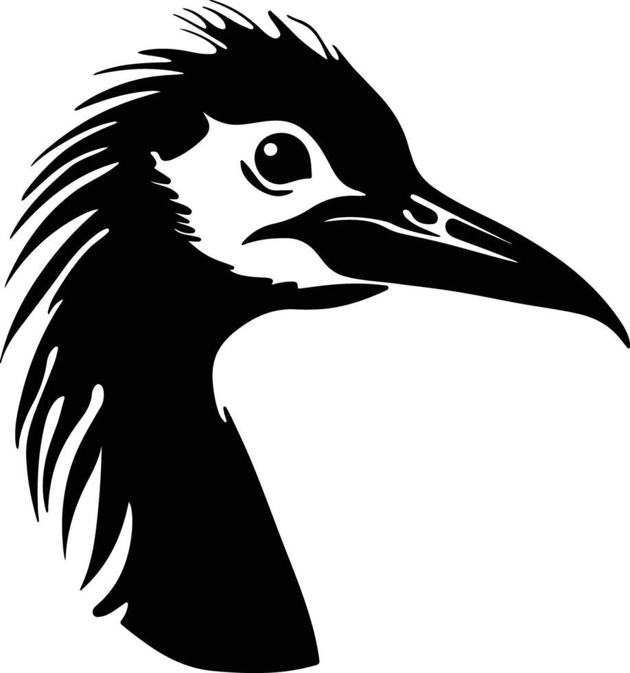 radiant Black silhouette of Dinornis head vector