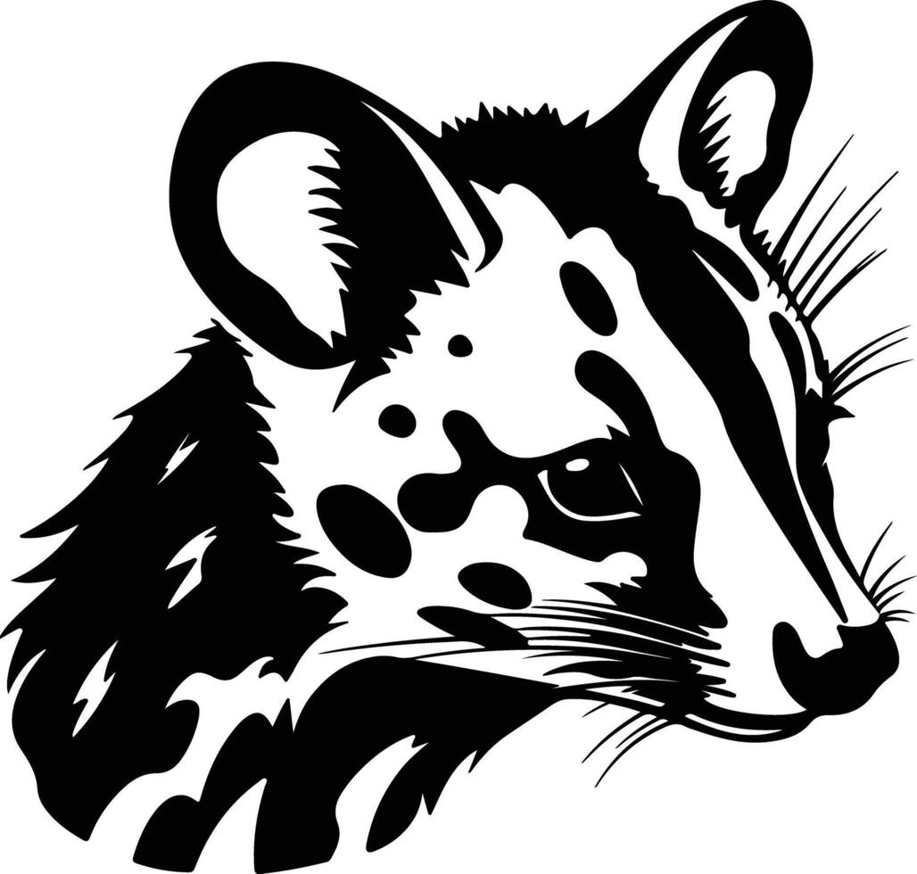 charming Black silhouette of eastern quoll head vector