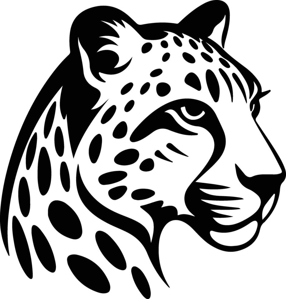 adorable Black silhouette of cheetah head vector