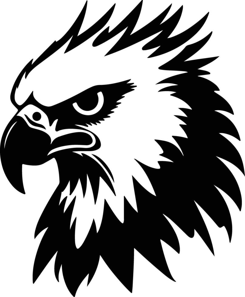 angelic Black silhouette of harpy eagle head vector