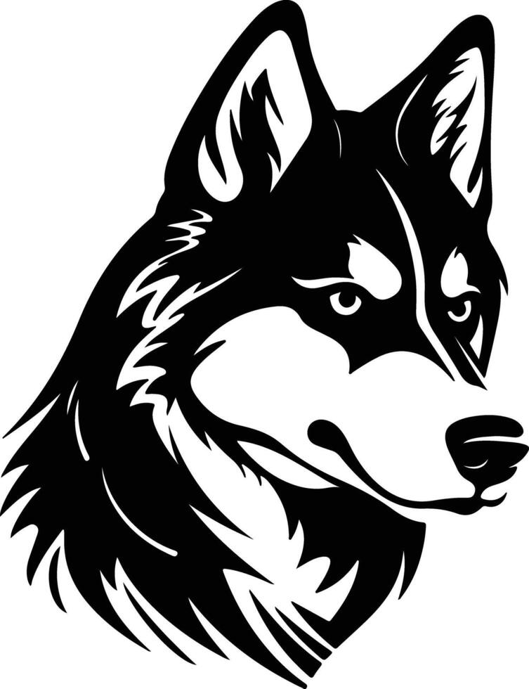 sweet Black silhouette of husky head vector