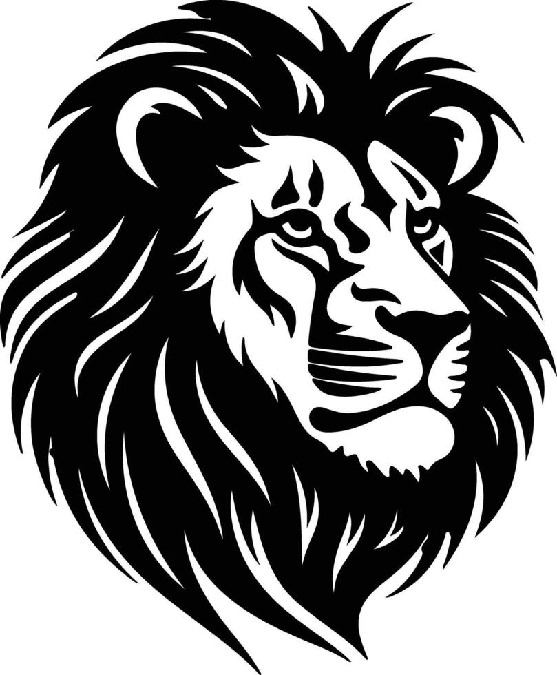 Black silhouette of lion head vector