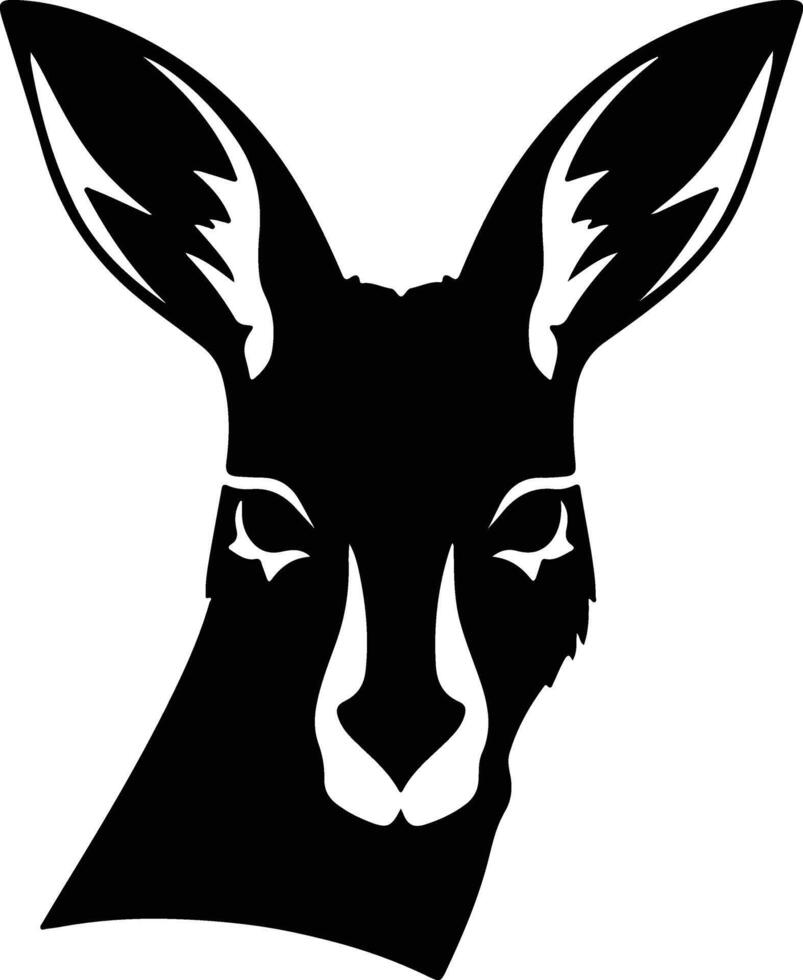 precious Black silhouette of kangaroo head vector