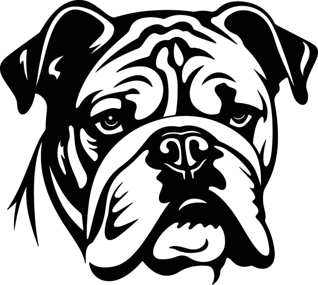 precious Black silhouette of bulldog head vector