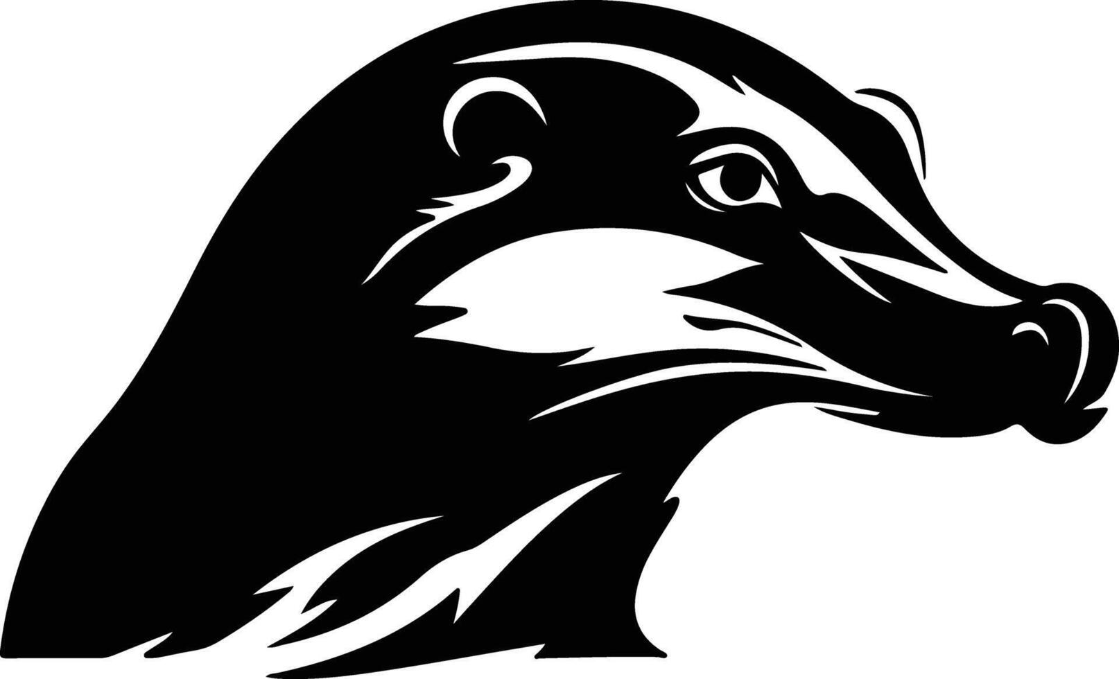 radiant Black silhouette of duck-billed platypus head vector