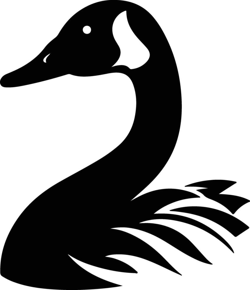 cuddly Black silhouette of Canada goose head vector