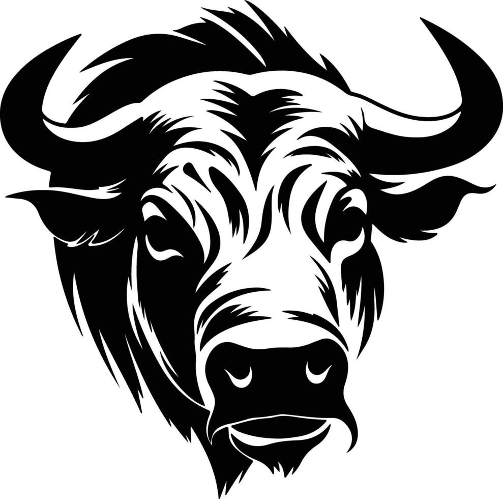 Black silhouette of warthog head vector