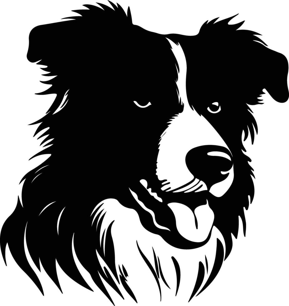 radiant Black silhouette of border collie head vector