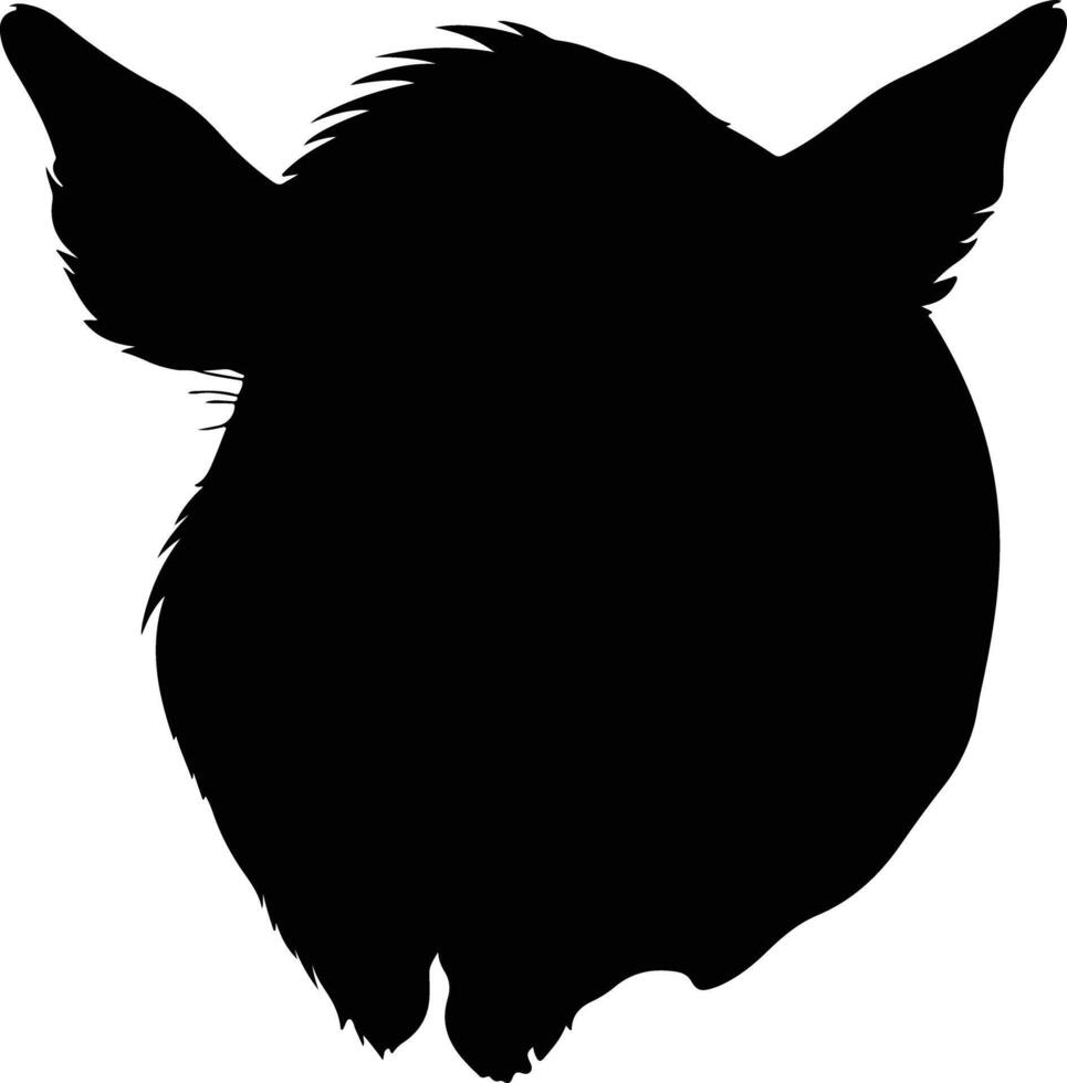 adorable Black silhouette of warthog head vector