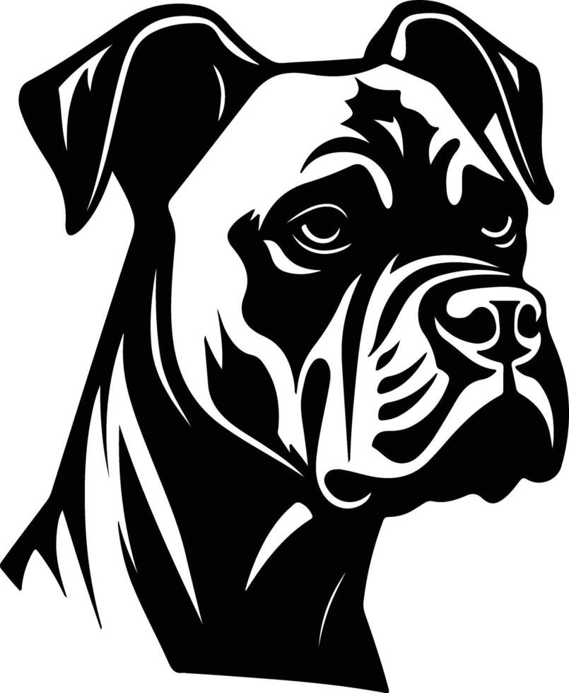 Black silhouette of boxer head vector