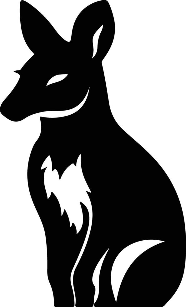 endearing Black silhouette of wallaby head vector